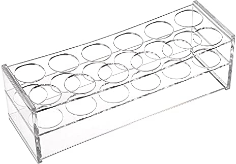sourcing map 12 Nun Acryl Reagenzglas Gestell Halter 30 mm Lochdurchmesser Klar für Laborröhrchen 50 ml