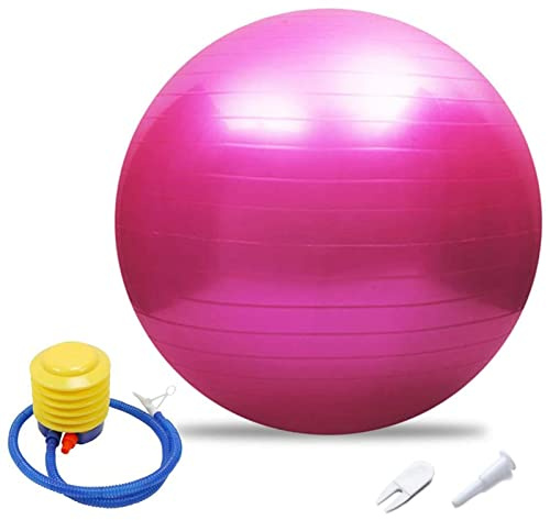 BAIAA Palla Fitness Yoga Palla Pilates, 45-95 Cm, Stabilità, Allenamento Terapia Fisica Palla Parto Yoga, Palla Ginnastica Anti-Scoppio, per Palestra, Pompa Aria Regalo Casa (45cm/17.72in,Pink)