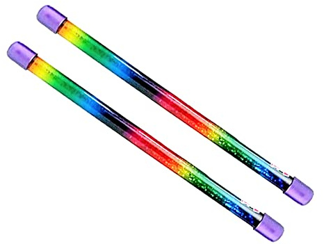 JA-RU Glitter Baton Wand (2 Units) Magic Fairy Rainbow Colors Wands Toys for Girls and Kids Princess Decorations Party Favors Twirling Cheerleader Dance Baton. Plus 1 Sticker 2002-2s
