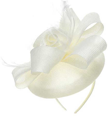 FAIRY COUPLE Fascinator-Hüte für Damen und Mädchen, 50er-Jahre-Kopfbedeckung, Blume, Cocktail, Hochzeit, Teeparty, Kirche, Derby, beige, Einheitsgröße
