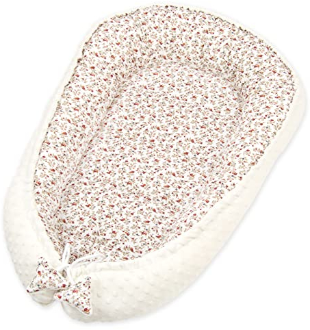 PIMKO Babynest 2seitig Minky Babynestchen für Baby Kuschelnest Babykokon für Säuglinge und Neugeborene Baby Nest für Zuhause 55 x 90 cm