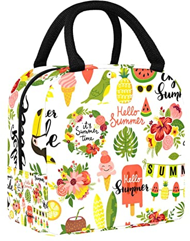 Summer Enjoy - Borsa termica per il pranzo, isolata per adolescenti, ragazze, donne, a prova di perdite, resistente all'acqua, per il lavoro, picnic scolastico