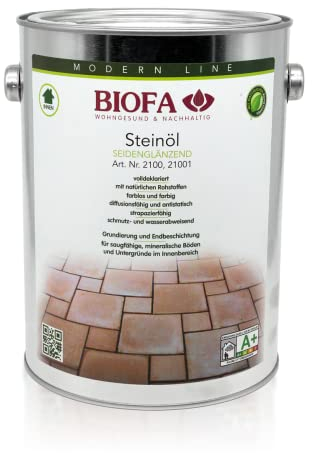 BIOFA Steinöl farbig 1,00 L Farbe Quarzgrau siehe Farbkarte -Terracotta Estrich Beton Ziegelöl