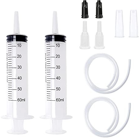 Kunststoff Spritze, 2 Stück 60ML Spritzen Set mit Schlauch für Wissenschaftslabore, Fabriken und Den Täglichen Gebrauch