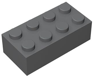 TTEHGB TOY Klassischer Massenziegel 2x4, 100 Stück Baustein Dunkelgrau, Kompatibel mit Alle Großen Marken, MOC Enthusiasten, Farben: Dunkelgrau