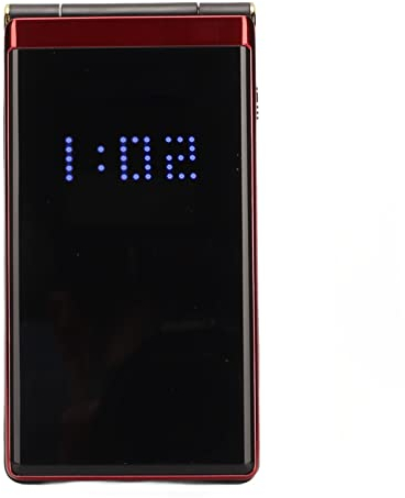 Teléfono Móvil Abatible para Personas Mayores, Teléfono Móvil con Tapa Superior Desbloqueado, Teléfono con Botón Grande para Personas Mayores, Batería de 5900mAh, Doble Tarjeta (Rojo)