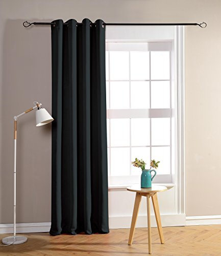 HOMEROKK Rideau Occultant 100% Polyester (Noir, 140 X 240 cm)