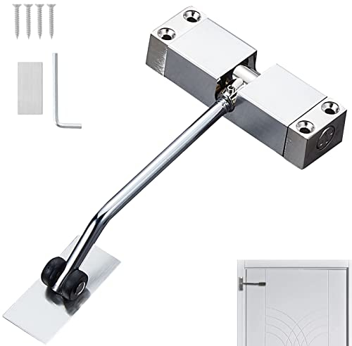 Türschließer, automatischer türschließer, türschließer innentür, türdämpfer haustür, türschließer ohne bohren, verstellbarer federschließer, für Zuhause, Büro, Schlafzimmer (Silber)