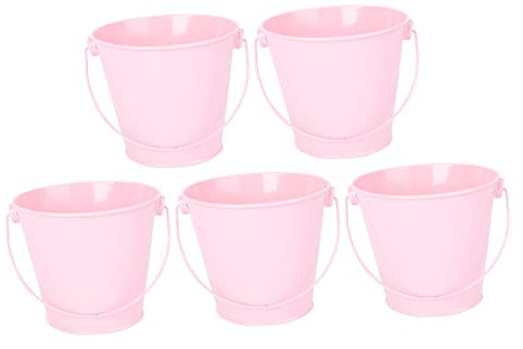 Abaodam 2sets Dekorative Blumentopf in Weißblech Party Eimer Mini Storage Container Griff Für Home 5 Stücke * 2