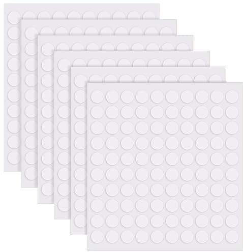 soodyoow 600 Piezas Transparente Adhesivo Redondo, 10mm Puntos Adhesivos Doble Cara, Adhesivo Removible Cinta Multipropósito para Decoraciones de Fiesta, Arte de Bricolaje, Decoración del Hogar