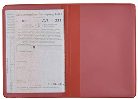 orgaexpert KFZ Schein Schutzhülle Rot 2 Fächer 120x167mm Made in Germany Etui Mappe Ausweisetui Kartenhülle Fahrzeugschein Hülle