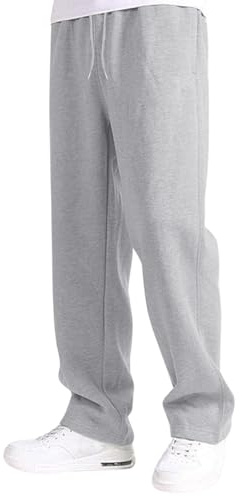 Generiska joggingbyxor för män, breda vida sweatpants bomull, elastisk midja, joggingbyxor med vida ben, sportbyxor, långa sweatpants för män, vinter, varma sweatbyxor med fickor, M