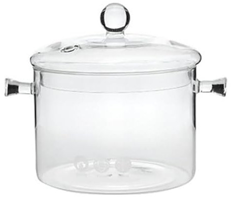Luminexia Glastopf Glaskochtopf Suppentopf Transparent Glaskocher,Hitzebeständiger Kochtopf aus Glas,beheizbarer klarer Suppentopf mit Deckel,Nudeltopf,für Suppe,Gemüse,Obstsalat,3 Größen