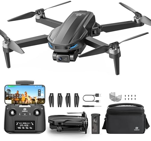 DEERC EIS 4K Kamera Drohne mit 2 Achsen Gimbal für Erwachsene, D65 RC Drohnen unter 249g, GPS Follow Me, 26 Min. Lange Flugzeit, 5G Bildübertragung, Smart Rückkehr, profi komplettset für Anfänger,C0