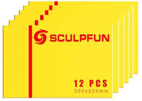 sculpfunDIY 12 Stück Acrylschild 200 x 300 mm Lasergravur Blech-Lasergravurplatte Serie gelb graviert rot für Gartenschilder, Terrassen, Bürotüren, Wandpaneele