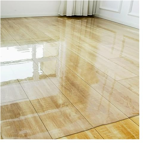 Klare Stuhlmatte,Transparente Bodenmatte, rutschfeste Stuhlmatte, Bodenschutzmatte, durchsichtige Schreibtischstuhlmatte for Schutz von Hartböden, PVC-Schreibtischunterlage, wasserdicht(55x55)