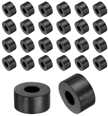 QUARKZMAN 36Stk Gummi Unterlegscheiben Gummispacer 20mm Außendurchmesser 8mm Innendurchmesser 10mm Höhe Runde Antivibrationspacer Gummibuchsen Grommets Dicke Gummischeiben für Auto Zubehör