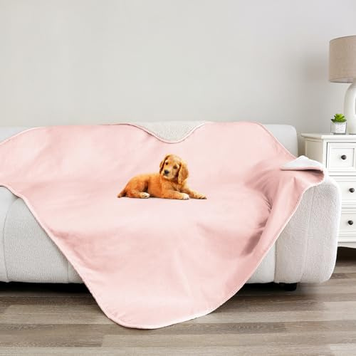Bigbeer Katzendecke, wasserdichte Hundedecken für kleine Hunde, waschbar, Sherpa-Überwurfschutz für Bett, Couch, Sofa, Möbel, wendbar (127 x 152,4 cm, XL, Rosa)