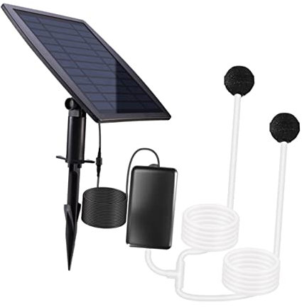 BESPORTBLE 1satz Solarbetriebene Teichbelüftungspumpe Tragbare Geräuschlose Sauerstoffpumpe Für Outdoor-teiche Aquarien Und Fischzucht -oxigenierung Stromanschluss