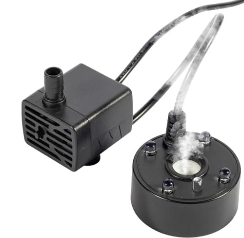 Generador de niebla para acuarios - Nebulizador para estanques, máquina de niebla con luz LED | Nebulizador ultrasónico para Halloween, decoraciones navideñas, fuentes de agua, decoración interior, ef