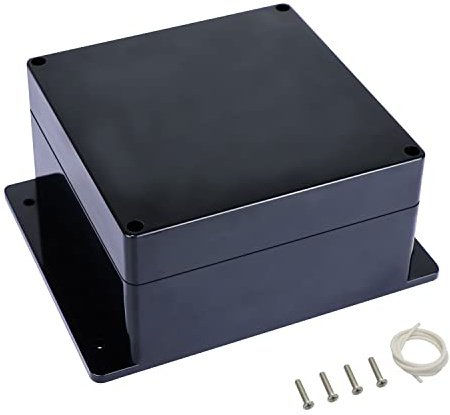 LMioEtool Abzweigdose, wasserdicht und staubdicht IP65, universelles Elektronikgehäuse aus ABS-Kunststoff, Schwarz mit Befestigungsohren,160 x 160 x 90 mm