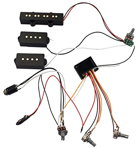 Parliky Band Eq Vorverstärker Mit Bassgitarre Tonregelung Vorverdrahteter Kabelbaum Für Tonabnehmer Und Pickup Geeignet Gitarren Und Bassinstrumente