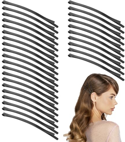Tyqour 30pcs Black Jumbo Bobby Pins 3.35 Inch Long Bobby Pins for Thick Updo Metal Hair Pins Clips Hairpins Hair Accessories for Women