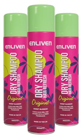 Enliven Dry Shampoo Original - 300mlx3 Pack - Make Your Hair Feel Fresher & Cleaner Between Washes - Dry Shampoo Multipack - Part of Your Hair Care Routine