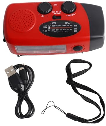Radio Portatil Pequeña, Función FM/Am NOAA, Carga Solar y Manual, Luz LED Brillante, Antena Sensible, Ideal para Emergencias y Actividades al Aire Libre