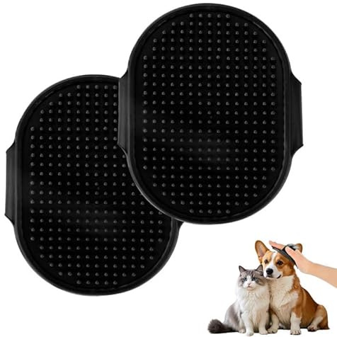 Pet Grooming Glove for Dogs & Cats – Soft Rubber Deshedding & Massage Mitt for Long or Short Hair – Gentle Bath Brush for Daily Grooming & Relaxation