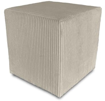 Best For Home | Würfel Pouf Hocker | Silber Poof Fußhocker | Samt Sitzhocker für Wohnzimmer, Schlafzimmer & Flur | Polster Ottoman | Gepolstert Sitzpuff oder Sitzwürfel für Sofa oder Sessel