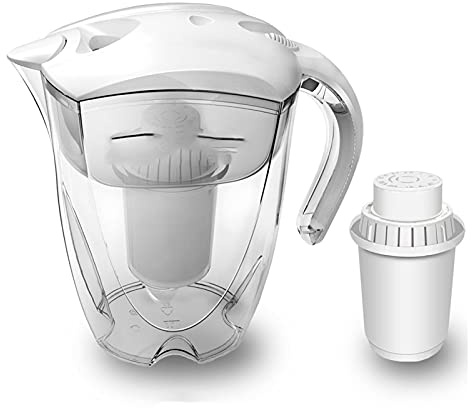 Filtre à Eau, Ioniseur de filtres à pichets d'eau alcaline minérale de 3,5 L - Filtres longue durée de vie de 400L - Système de filtration du purificateur - PH Alcaliseur(Pitcher and filter)