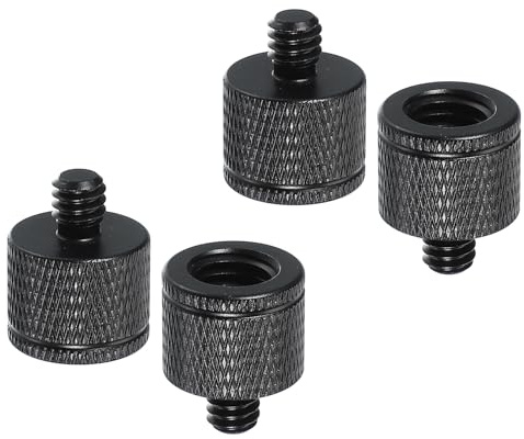 PATIKIL Adattatore Vite Per Treppiede M10 Femmina 1/4 Maschio 4Pz Connettori Dado Treppiede Vite Montatura Fotocamera Convertitore Doppia Testa Per Supporto Microfono Accessori 20 Mm