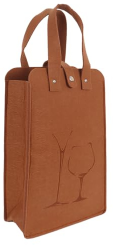 Alide Filz-Geschenktasche für Flaschen mit Griffen, Tragetasche mit zwei Fächern, Champagnerflaschenträger, wiederverwendbare Reise-Aufbewahrungstasche