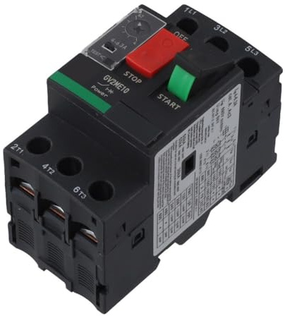 Lawnoval per interruttore automatico motore per serie GV2, termico per protezione magnetica da sovraccarico, 0,37 kW a 15 kW, compatibile per motori monofase e trifase, nero
