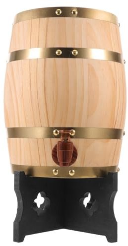 OSOLADY Barril de Whisky - Dispensador de Licor de Madera de Roble de 5 litros con Grifo - Barril de Jugo Vertical para Uso en restaurantes o en el hogar.
