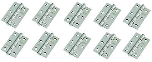 5 Pairs of Door Hinge 3 75mm Ball Bearing Hinges Polished Chrome Suit Internal Doors Pair (5)