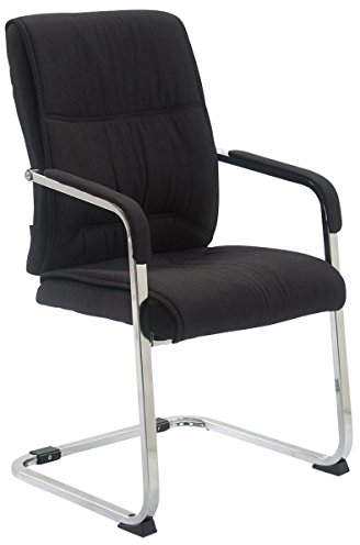 CLP XXL-Freischwinger Anubis Mit Gepolsterter Sitzfläche I Konferenzstuhl Mit Metallgestell Und Stoffbezug, Farbe:schwarz