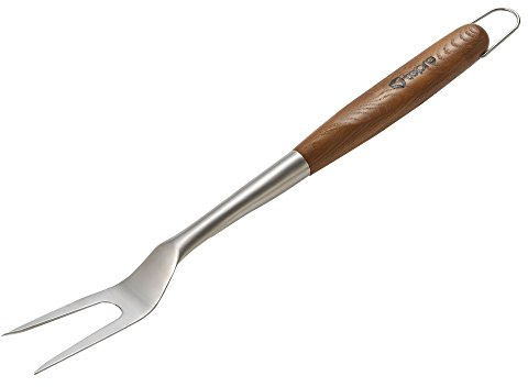 tepro Grillzubehör Grillgabel Advanced aus Edelstahl mit Holzgriff