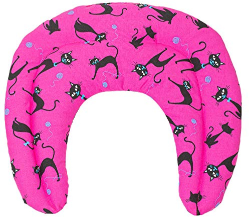Körner-Nackenhörnchen mit Kammern Katzen-pink. Nackenkissen. Körnerkissen. Wärmekissen