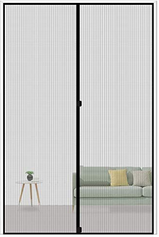 XBSLJ Magnetic screen door professional insect glue mounting without drilling For balcony door patio door cellar door living room,schwarz,200x225cm