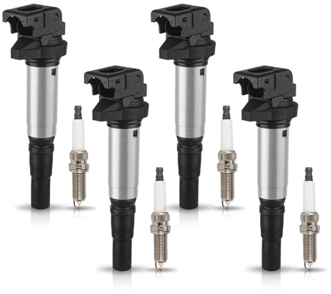ENA Set of 4 UF598 Ignition Coil Pack with Iridium Platinum Spark Plug 1.6 Compatible with Mini 2007 2008 2009 2010 Cooper 1.6L Replacement for C1692 12137575010 1213755001 ZQR8SI302