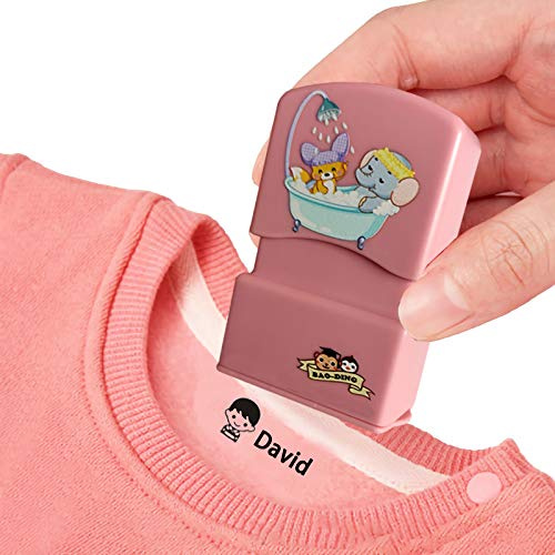 Namensschilder Für Kleidung Kinder Schule Stempel Personalisiert Namensstempel Nicht Leicht Zu Verblassen Stempel Mit Dem Namen Des Kindes (Junge Rosa)