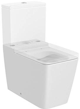 Roca,INSPIRA,SQUARE - Taza Rimless adosada a pared con salida dual para inodoro de tanque bajo,Blanco,375mm x 645mm x 794mm,A342536000