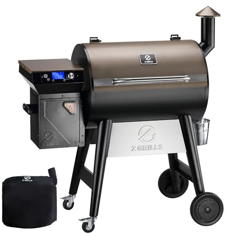 Z GRILLS Wood Pellet Grill Smoker with PID 3.0 Controller, 697 Cooking Area, Meat Probes, Rain Cover for Outdoor BBQ, 7002C