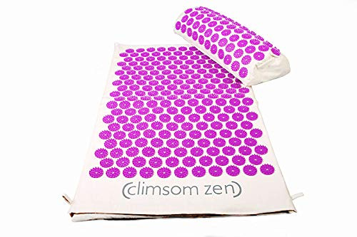 CLIMSOM ZEN - Pack d'Acupression BIO, Textiles 100% Naturels, Millet bio, Anti Stress Adulte, Sac de Transport en Toile de Jute et Livret Conseils
