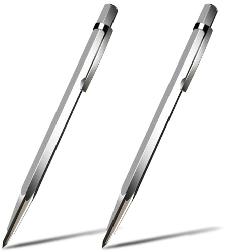 Tungsten Carbide Tip Scriber Marking Engraving Pen for Stainless Steel, Ceramics and Glass Carving (Silver)
