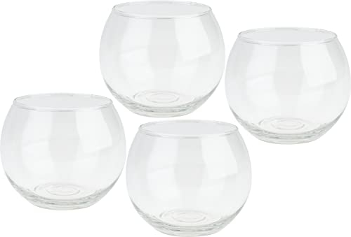 VBS 4er-Pack Teelichtglas BOWL 10,5x8,5cm klarglas Teelichthalter Kerzenhalter Windlicht
