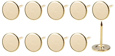 METALLIXITY Tapicería Clavo Tachuelas (11x17x1,2mm) 150uds, Hierro Plano Cabeza Pulsadores - para Casa Construcción, Hogar Cocina Muebles, Dorado Tono