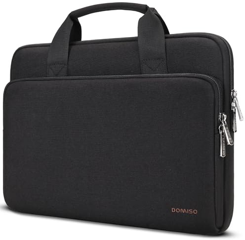 DOMISO Laptoptasche 15,6 zoll Laptop Hülle Tasche Kompatibel mit 16 Zoll MacBook Pro M4/M3/M2/M1 Pro/Max A3403 A3186 A2991 A2780 A2485 A2141,Wasserabweisend Laptophülle Sleeve mit Griff,Schwarz